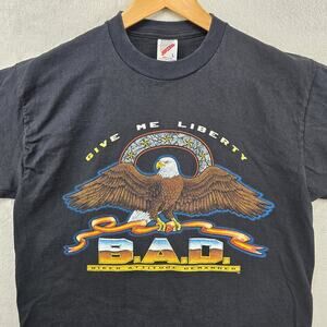 Vintage Harley Davidson Specialist Shirt Large B.A.D. Eagle Give Me Liberty 90s